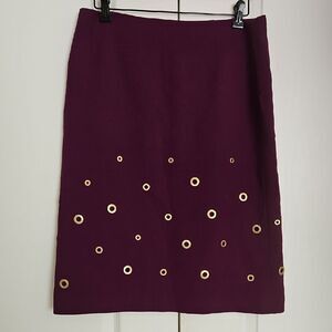 Escada Purple Embellished Pencil Skirt Knee-Length